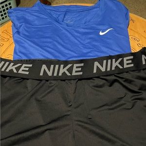 Worn 1X. Womens Nike active short and tshirt